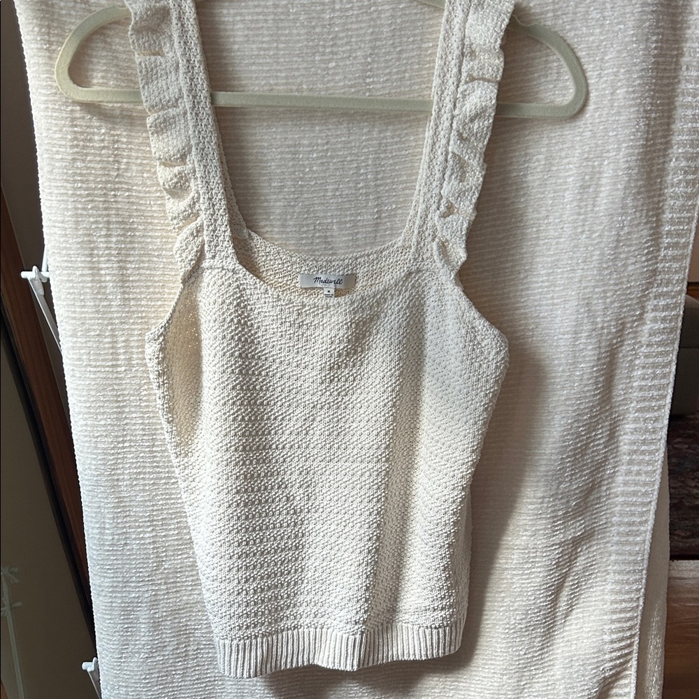 Madewell Cream Textured Tank Top
